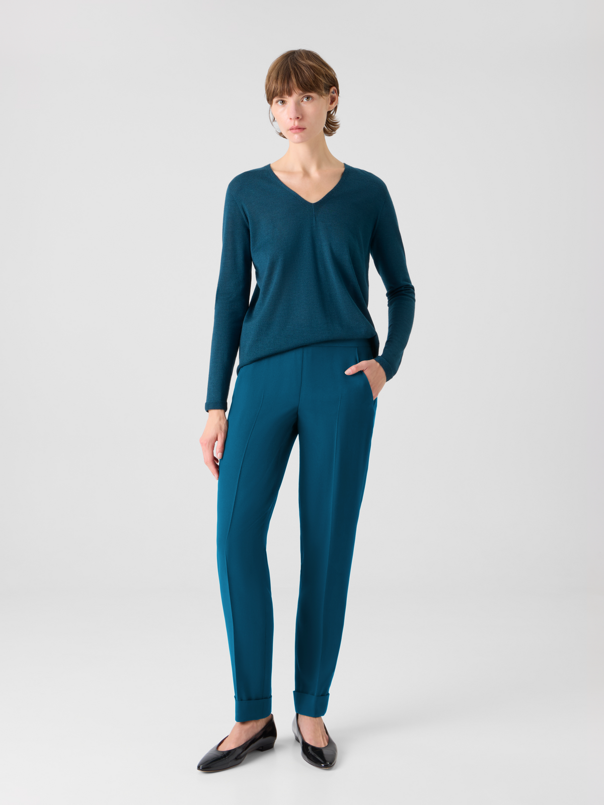 Designer Chris tapered Hose mit elastischem Bund - Grün #editorial