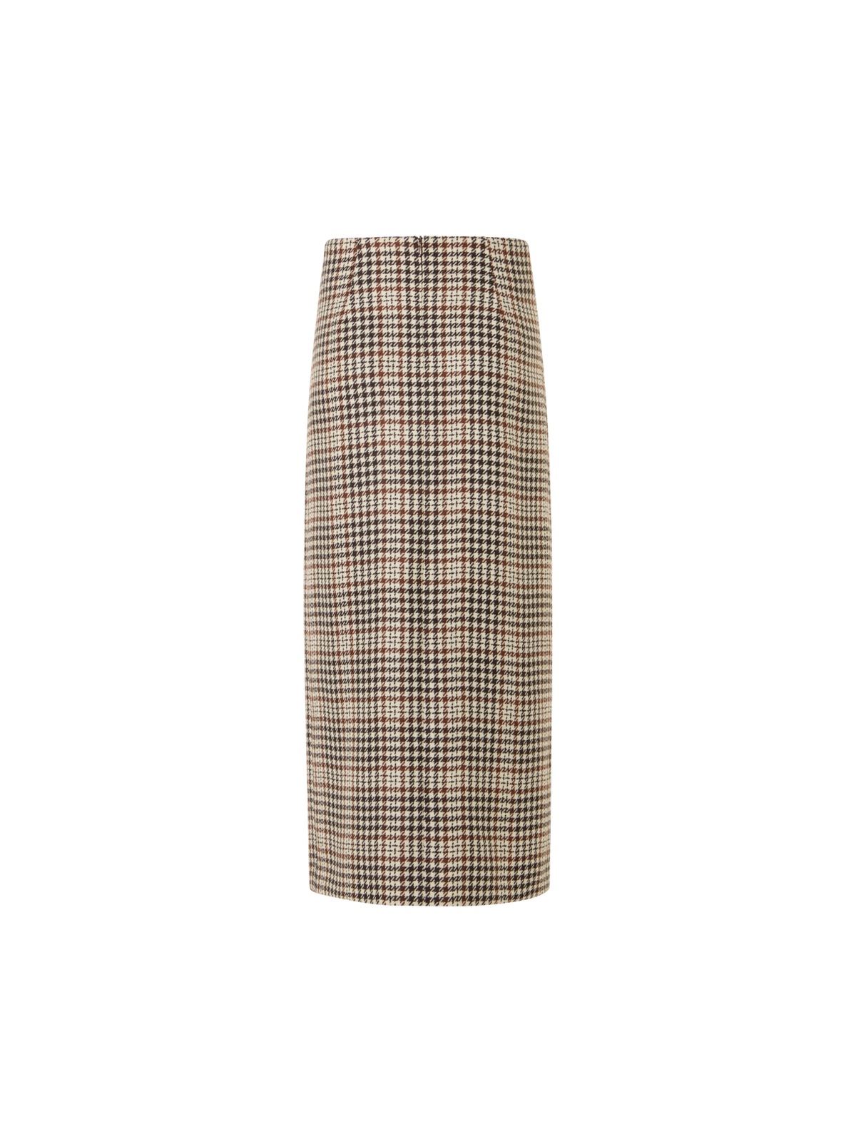 Designer Midi-Wickelrock aus kariertem Tweed - Braun - Ecru - Bunt
