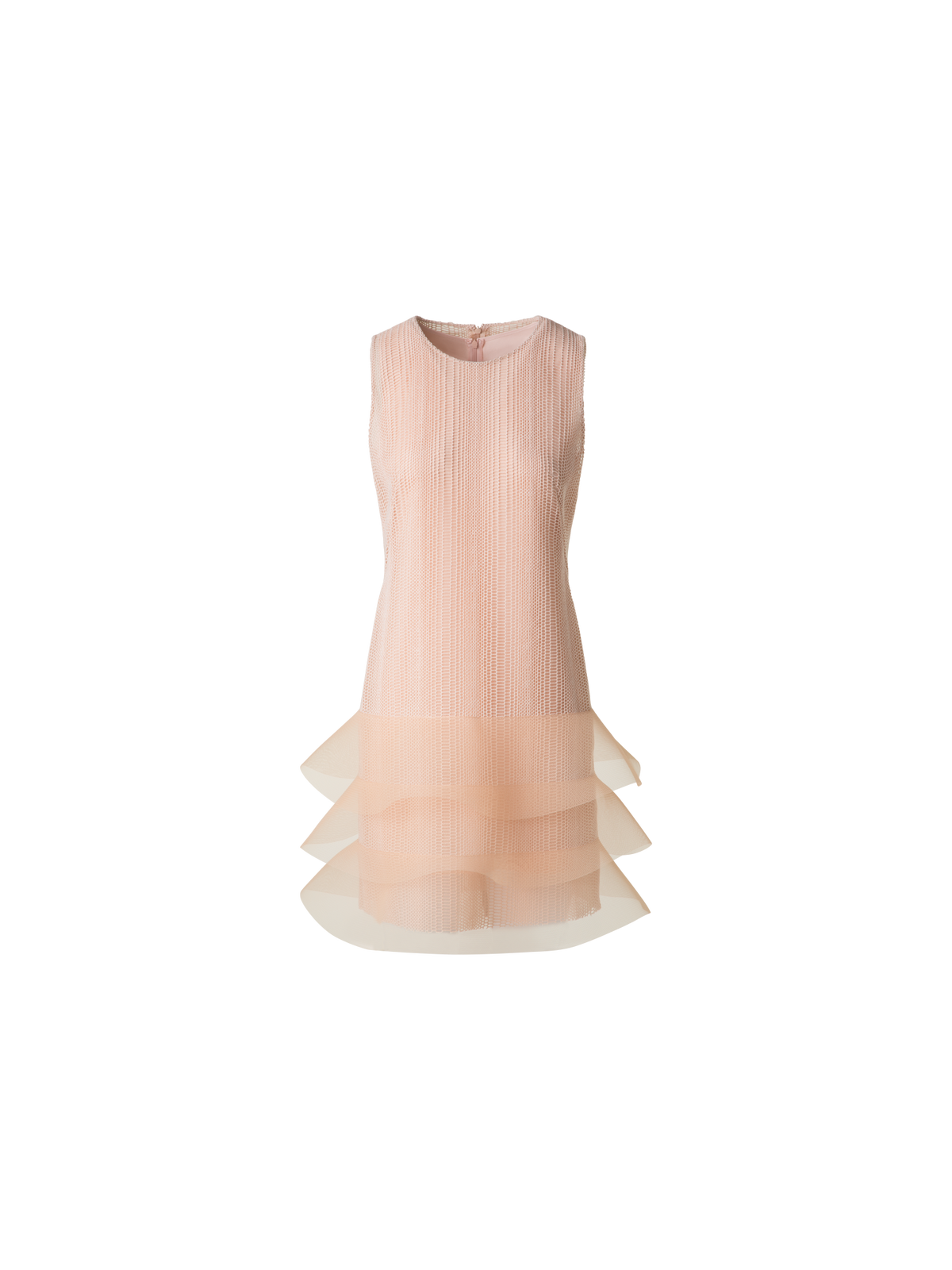 Designer Allover Stickerei-Cocktailkleid mit Wellen - Beige