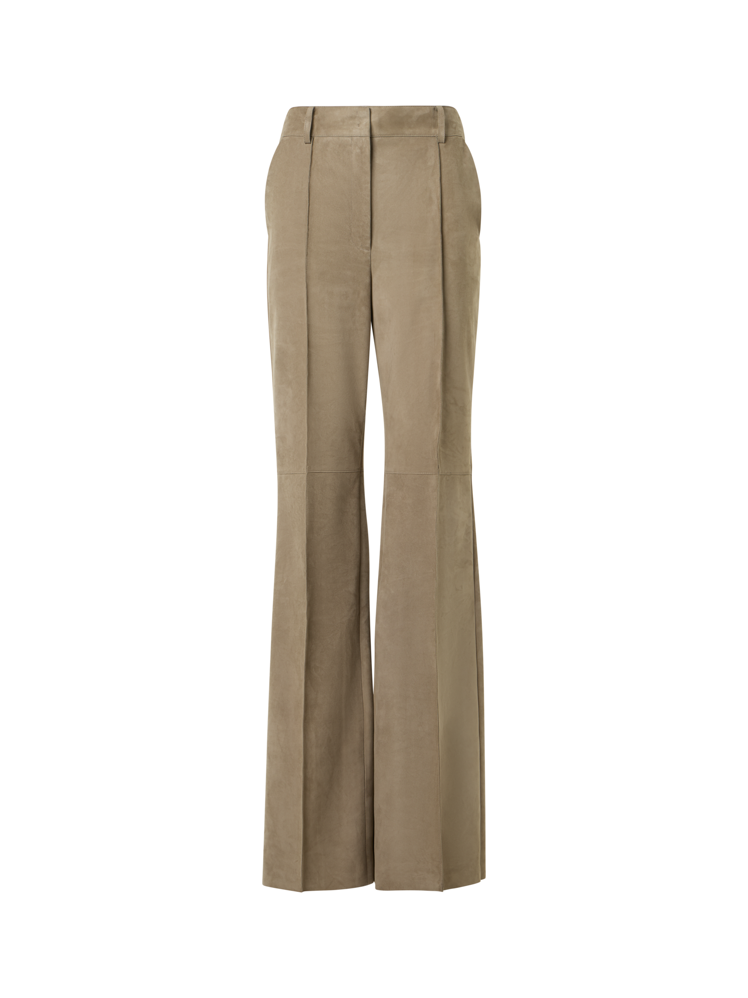 Designer Florine gerade Wide Leg Hose aus Wildleder - Beige