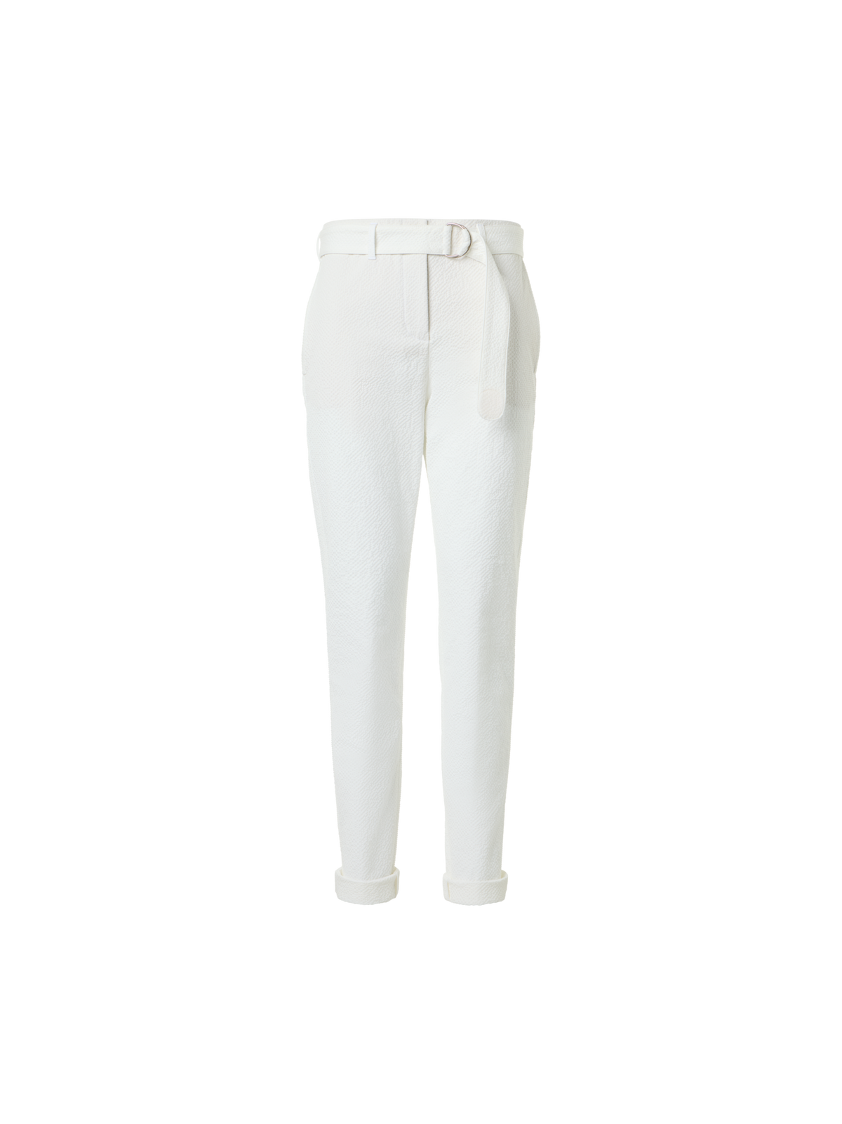 Designer Fallon schmal zulaufende Hose aus Baumwoll-Seersucker - Weiss