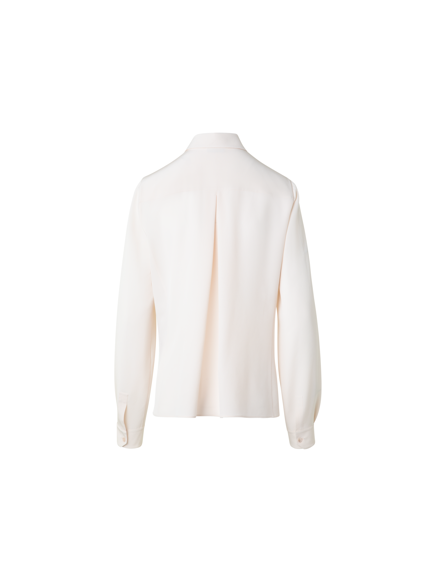 Designer Seidenbluse mit 3D Organza-Anemone - Ecru - Weiss