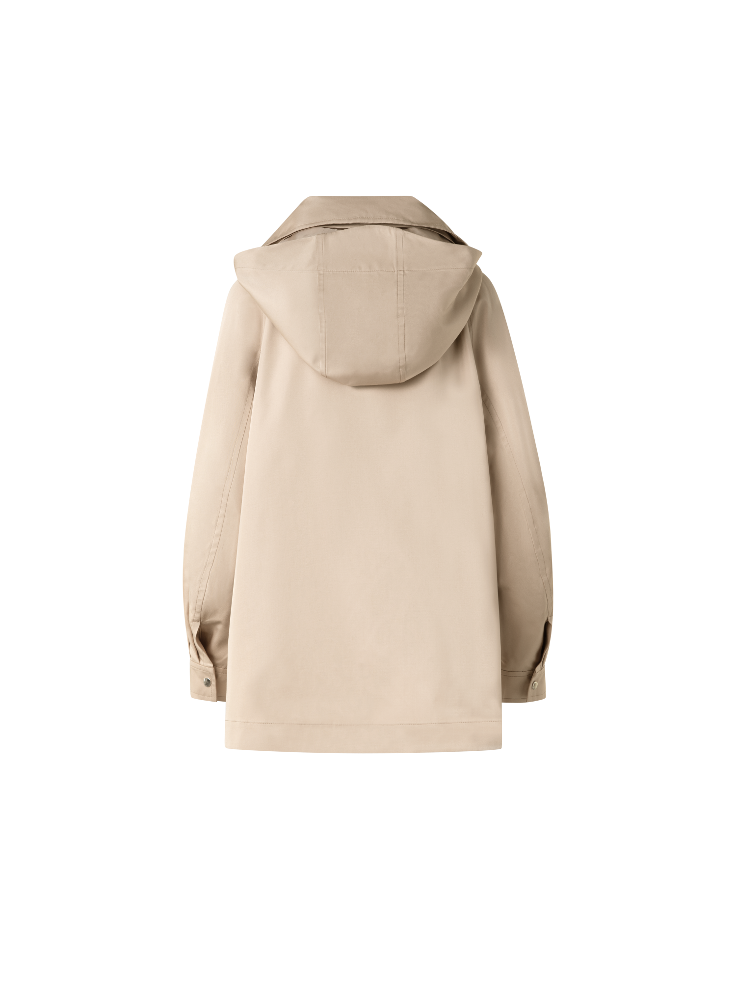 Designer Wasserfester Oversize-Seiden-Parka - Beige