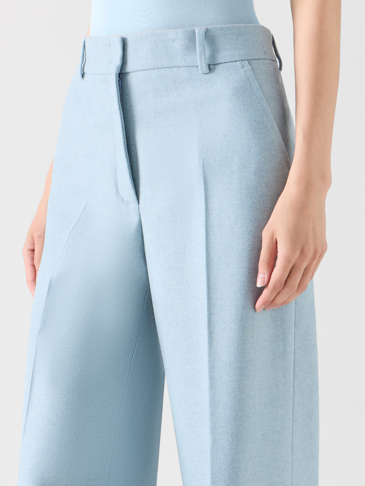 Designer Weite Hose aus Wollflanell 