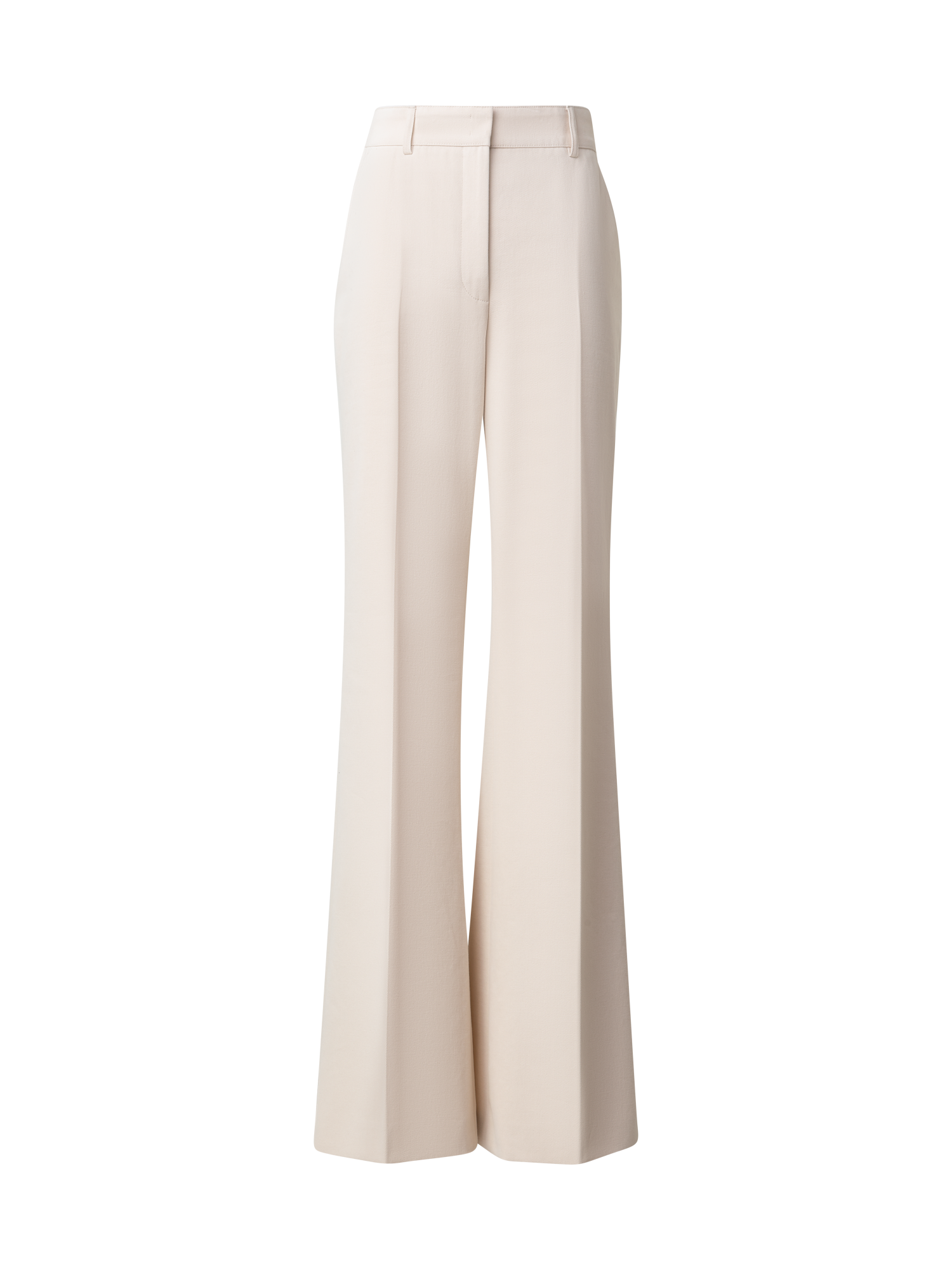 Designer Weite Gerade Hose aus Baumwoll-Wollgabardine - Beige