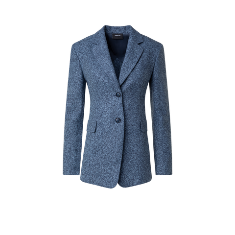 Long Tweed Flannel Jacket in Cashmere Linen