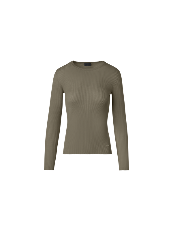 Designer Taillierter nahtloser Strickpullover aus Seidenbaumwolle