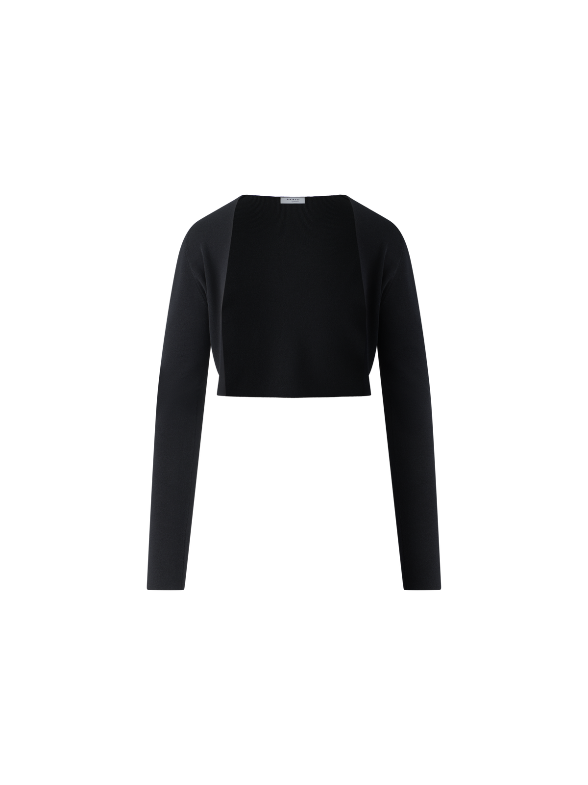 Designer Cropped Bolero-Cardigan aus Merinowolle - Schwarz