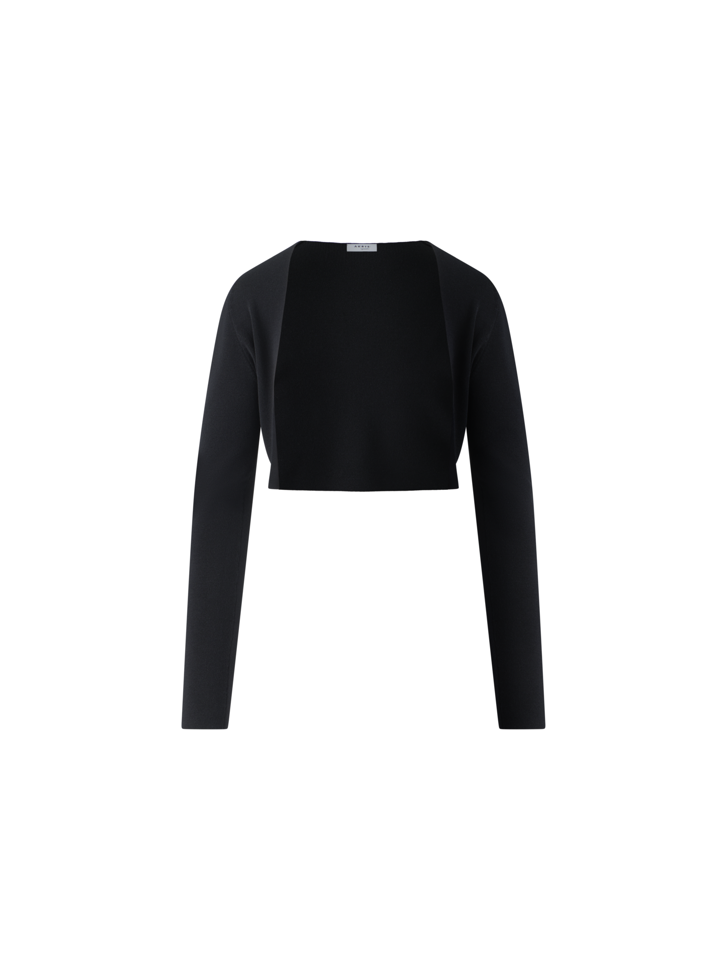 Designer Cropped Bolero-Cardigan aus Merinowolle - Schwarz