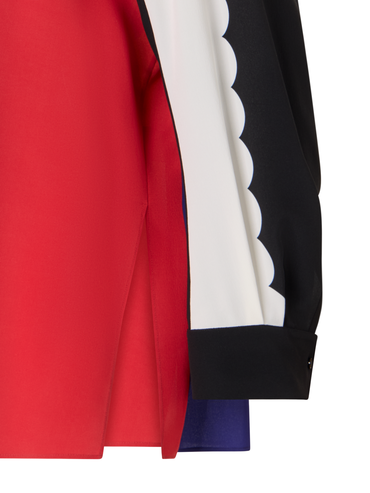 Designer Oversize-Seidenbluse mit Paravent-Druck - Bunt