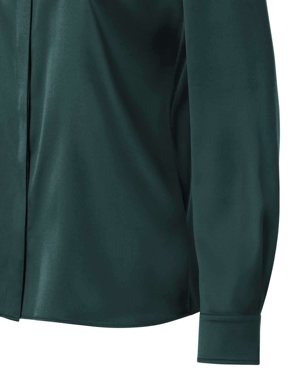Designer Bluse aus Seidensatin mit Stretch - Grün