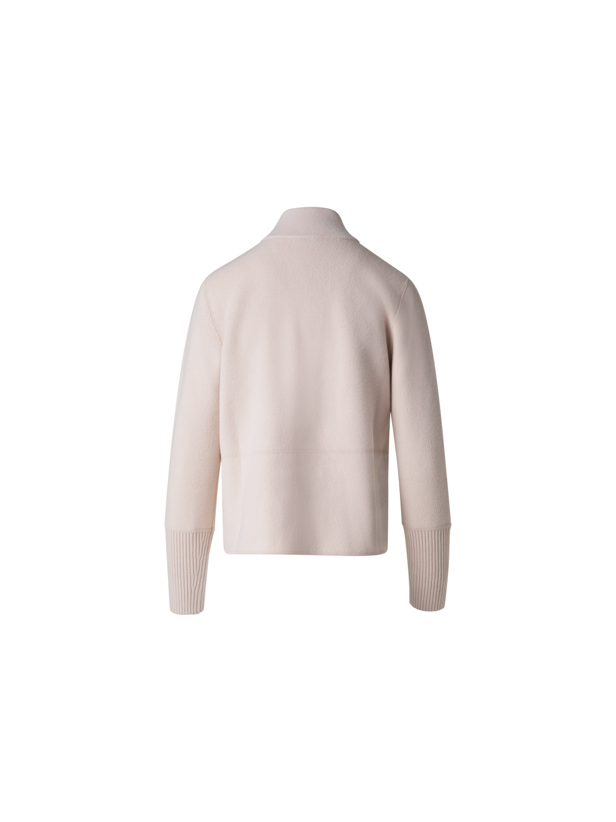 Designer Kaschmir-Piqué-Strickjacke mit Stehkragen - Beige