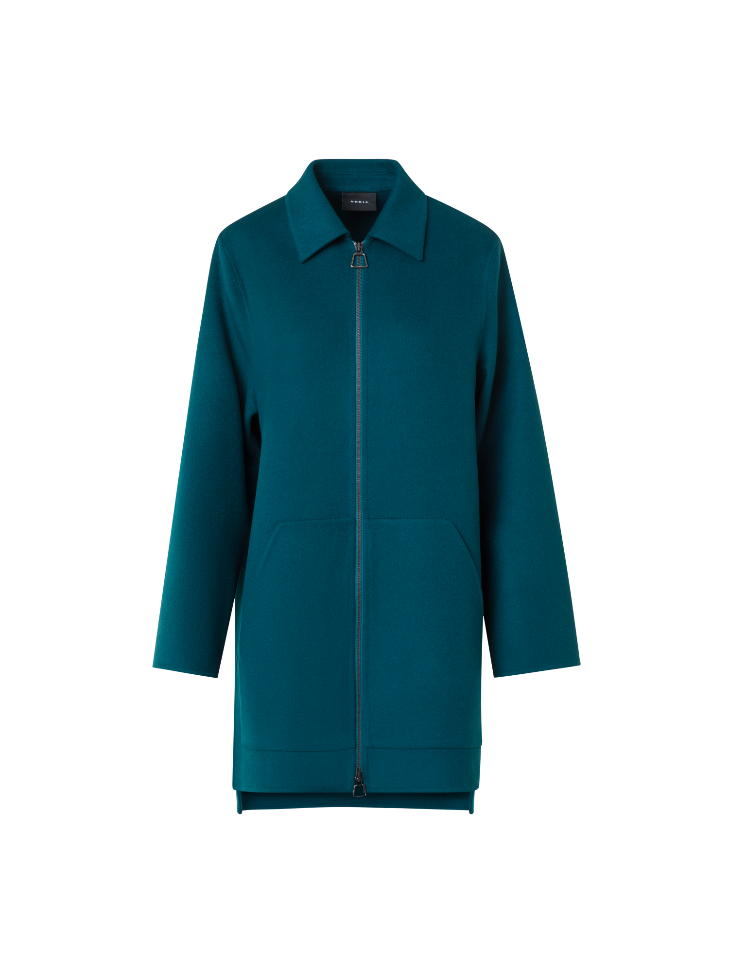 Designer Kurzmantel aus Kaschmir Doubleface - Grün