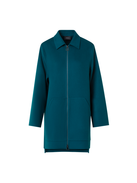Designer Kurzmantel aus Kaschmir Doubleface - Grün