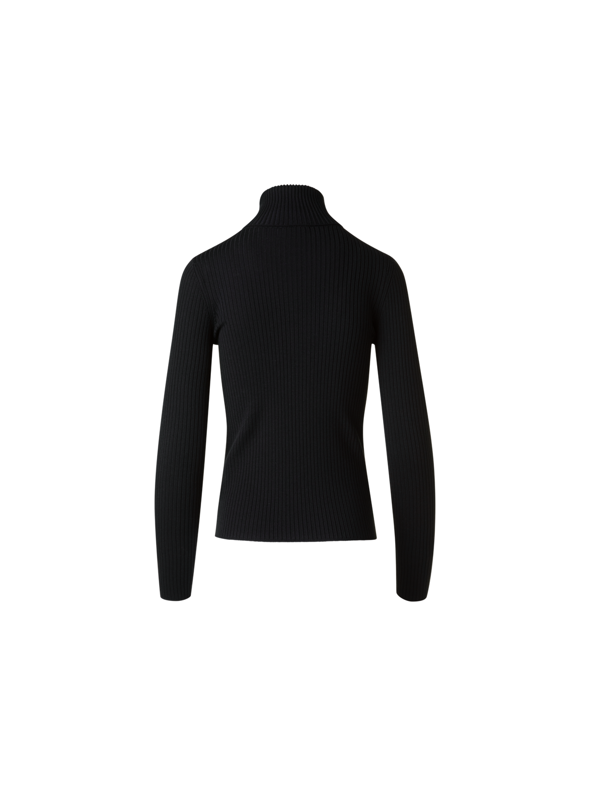 Designer Matrosen Kragen Merino Rippenstrick Pullover - Schwarz