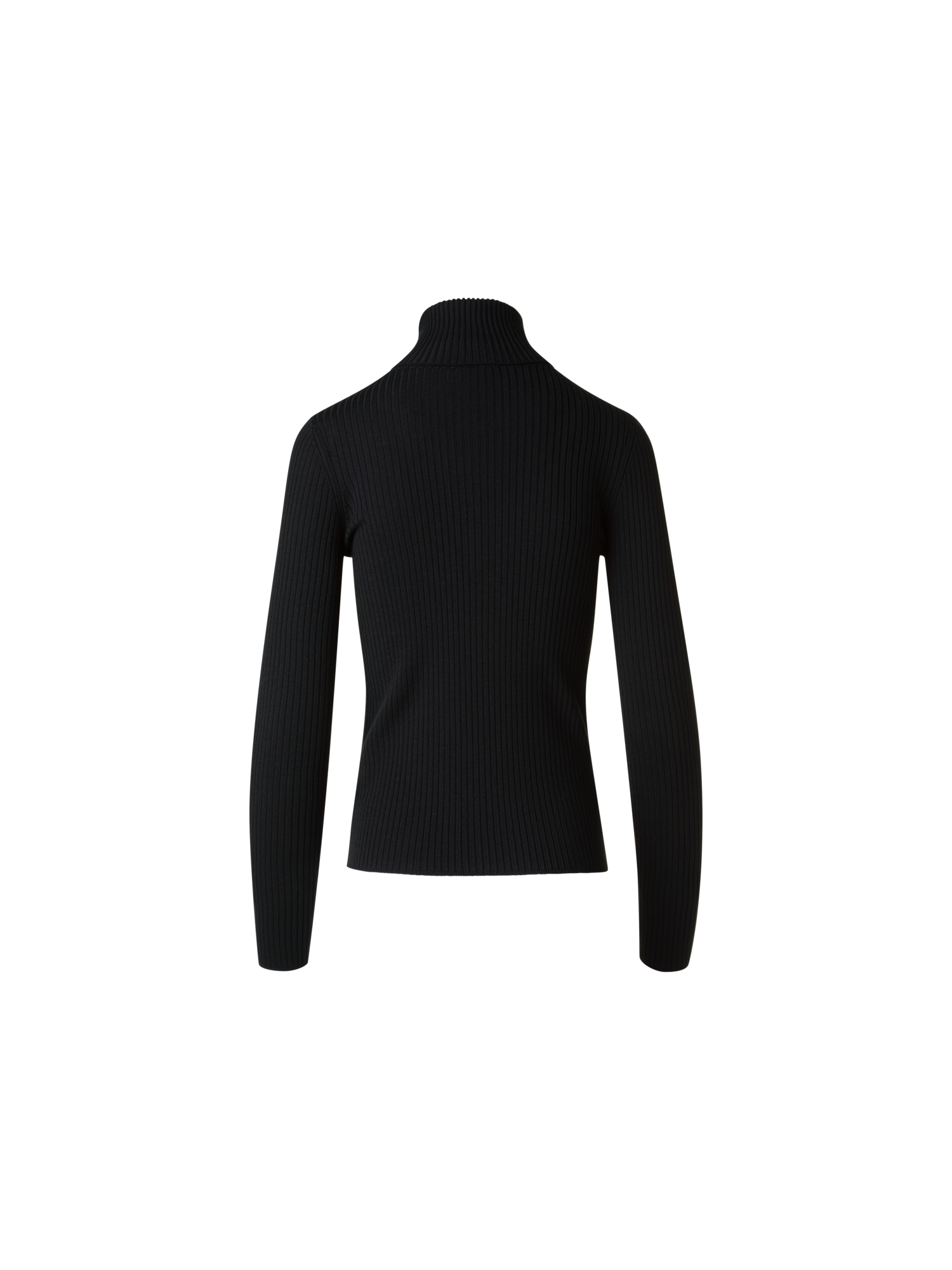 Designer Matrosen Kragen Merino Rippenstrick Pullover - Schwarz