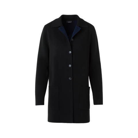 Kaschmir Doubleface Kurz Strickmantel Bi-Color