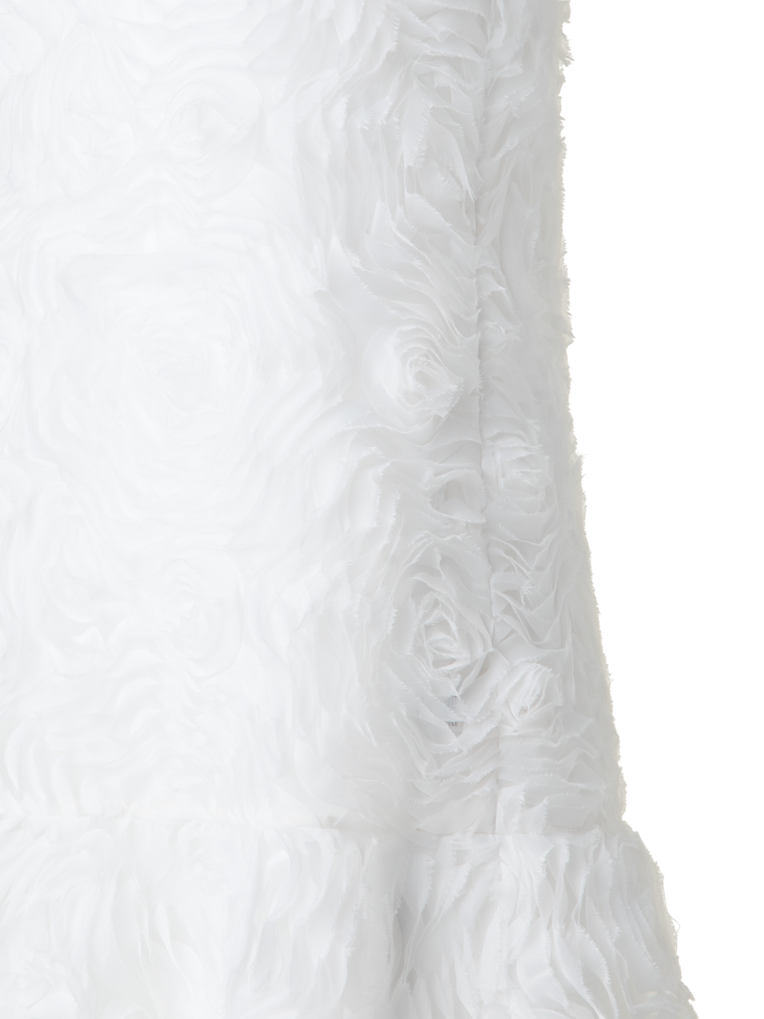 Designer Cocktailkleid mit 3D Carnation Stickerei - Ecru - Weiss