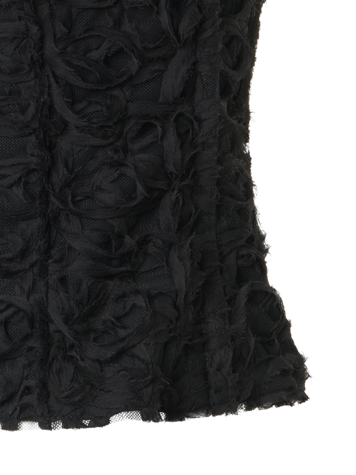 Designer Bustier-Top mit 3D-Scribble-Stickerei - Schwarz