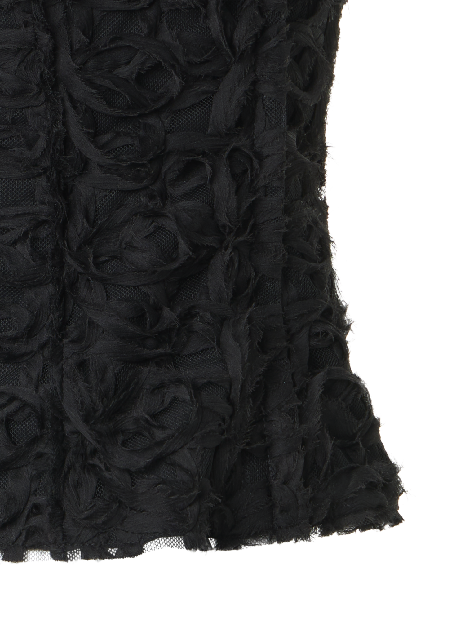 Designer Bustier-Top mit 3D-Scribble-Stickerei - Schwarz