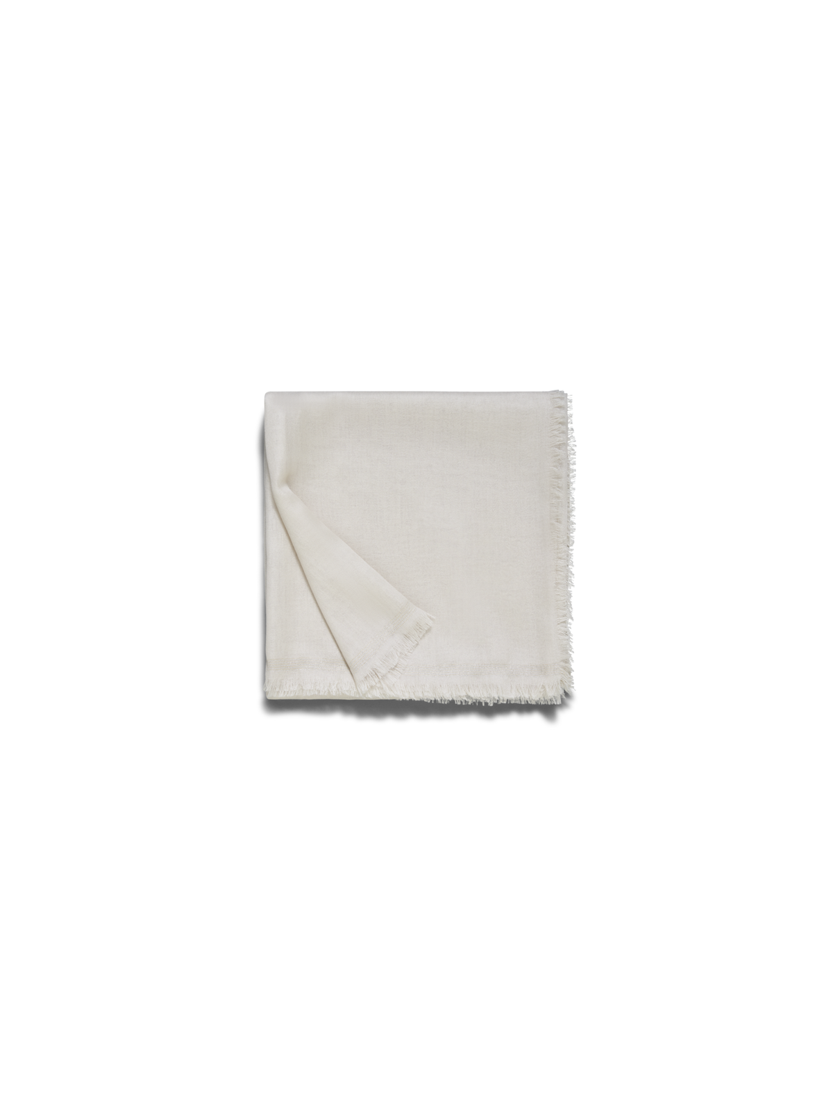 Designer Kaschmir-Seidenschal mit Lurex-Rahmen - Ecru