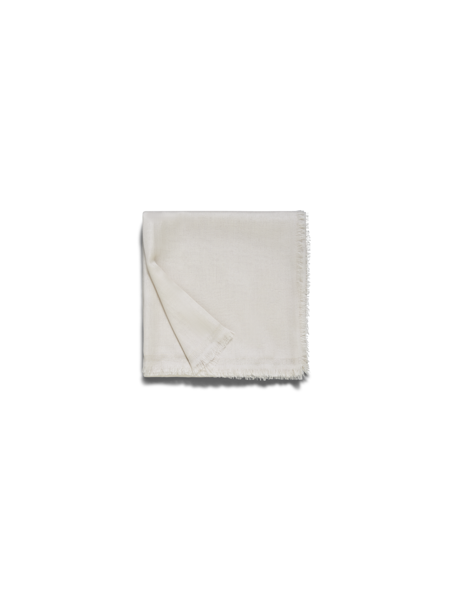 Designer Kaschmir-Seidenschal mit Lurex-Rahmen - Ecru