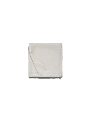 Designer Kaschmir-Seidenschal mit Lurex-Rahmen - Ecru