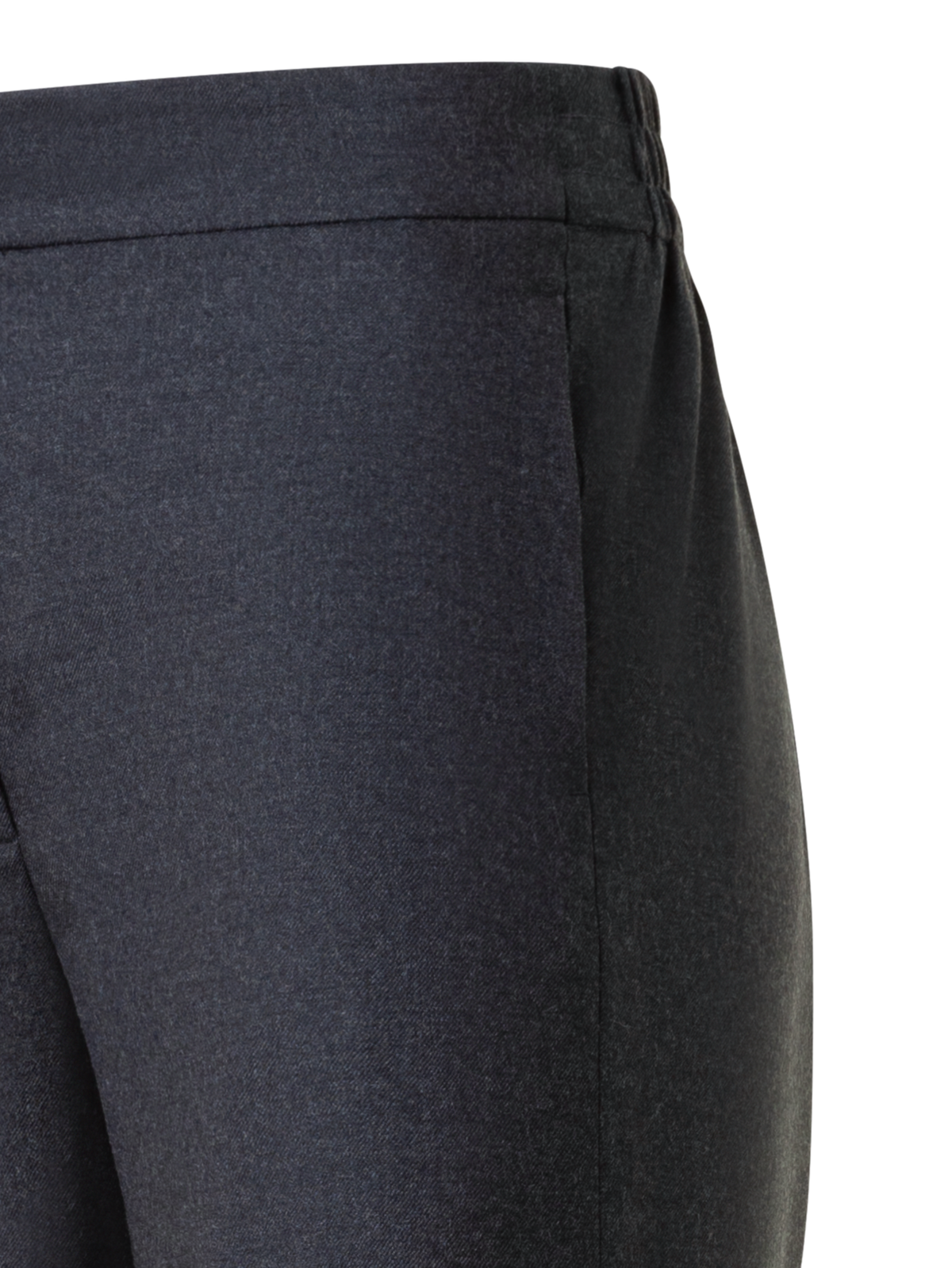 Designer Weite Woll-Flanell Hose mit Elastikbund - Grau