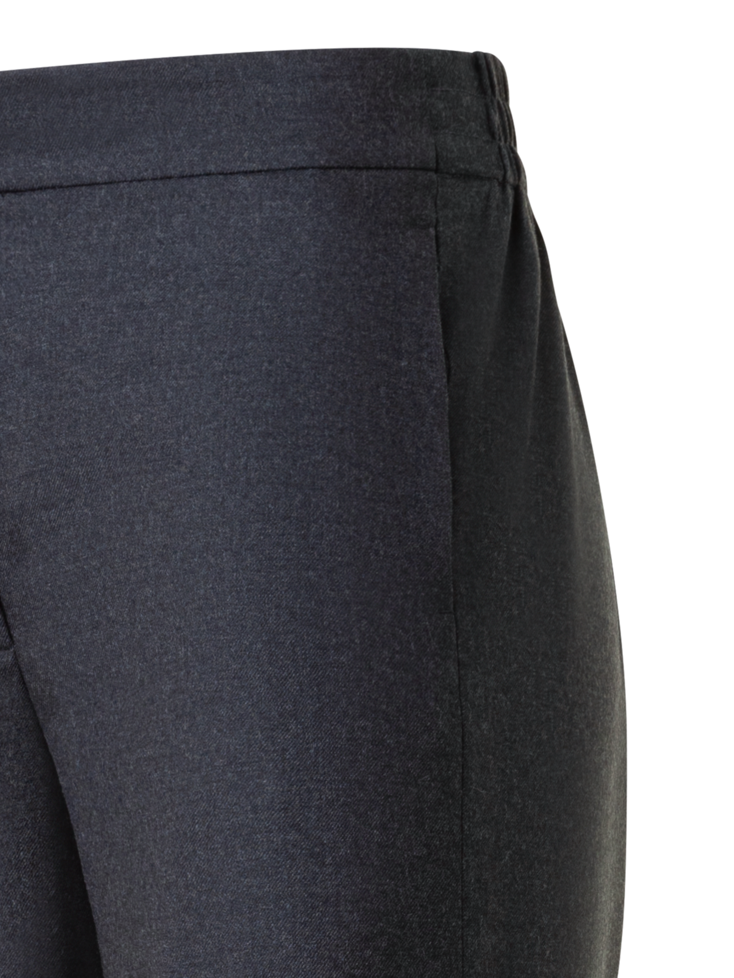 Designer Weite Woll-Flanell Hose mit Elastikbund - Grau