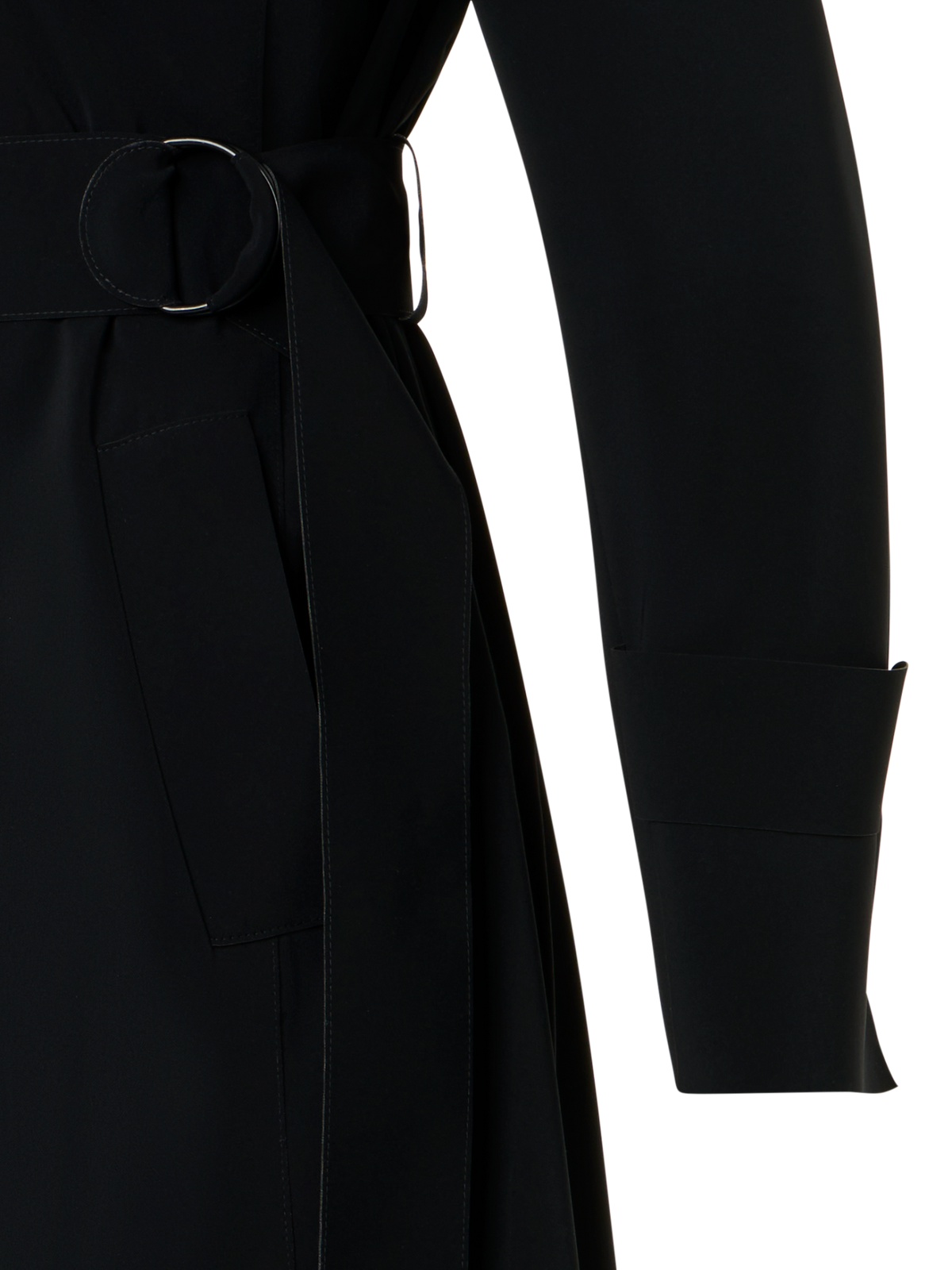 Designer Laser-Cut Trenchcoat aus Crêpe - Schwarz