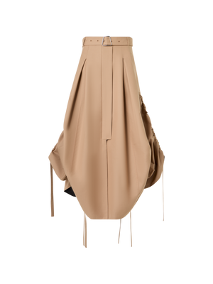 Designer Bleistiftrock aus Baumwoll-Doubleface - Beige