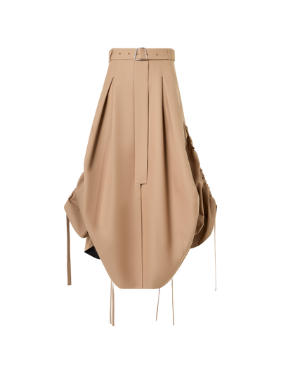 Designer Bleistiftrock aus Baumwoll-Doubleface - Beige