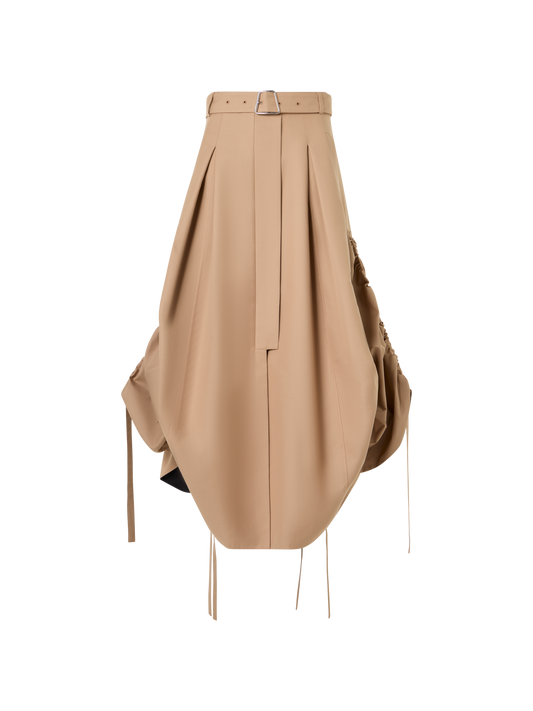 Designer Bleistiftrock aus Baumwoll-Doubleface - Beige
