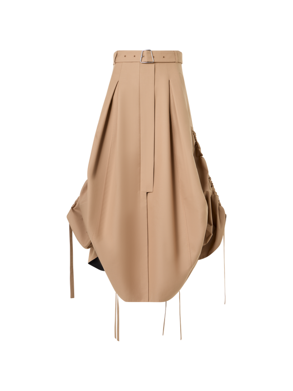 Designer Bleistiftrock aus Baumwoll-Doubleface - Beige
