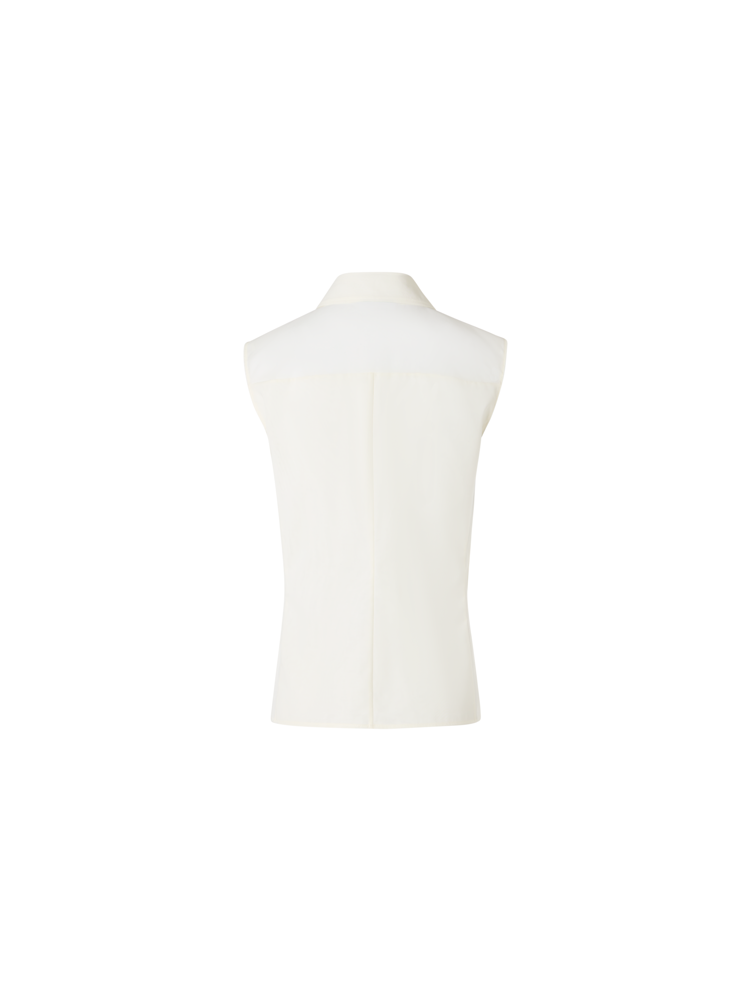 Designer Cotton Voile Blouson-Top Sleeveless - Ecru