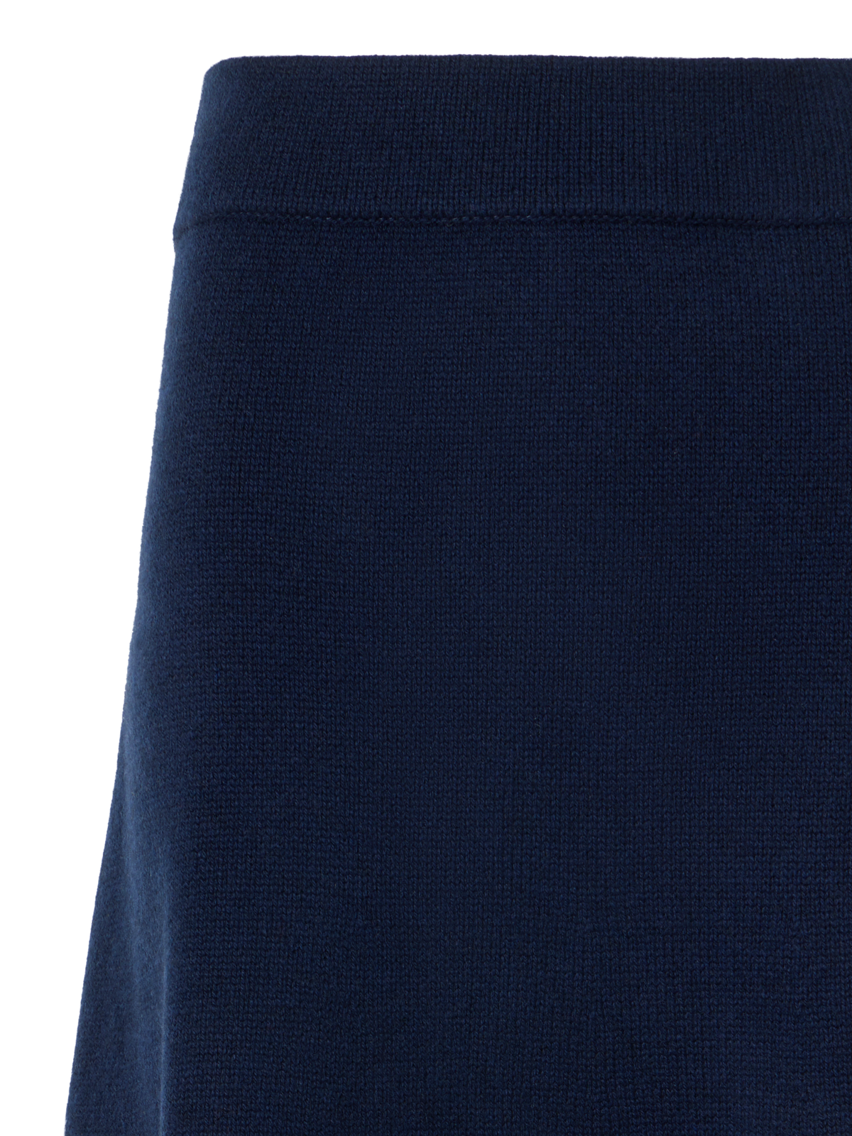 Designer Grobstrick-Midirock aus Yakwolle - Dunkelblau