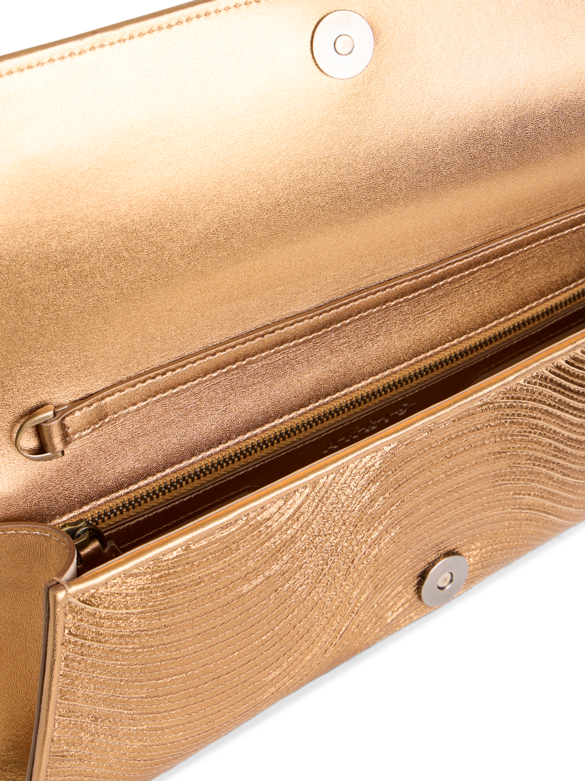 Designer Anouk Small Trapez-Clutch mit Streifenstickerei - Gold