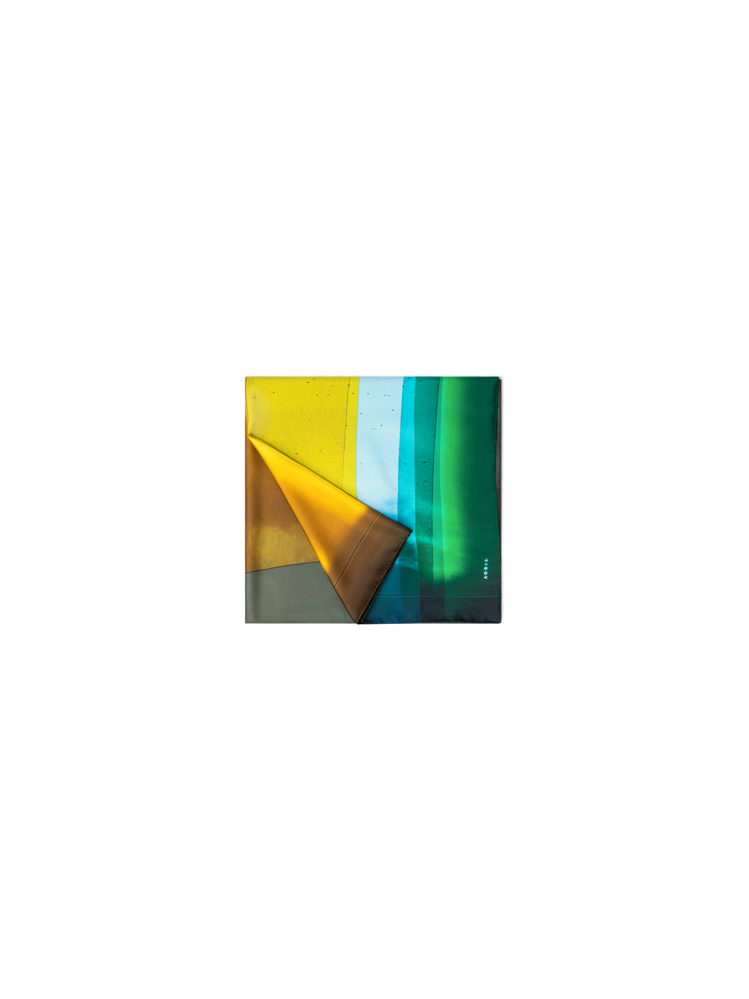 Designer Schal aus Seide mit Mimosa Liquid Light Druck - Bunt