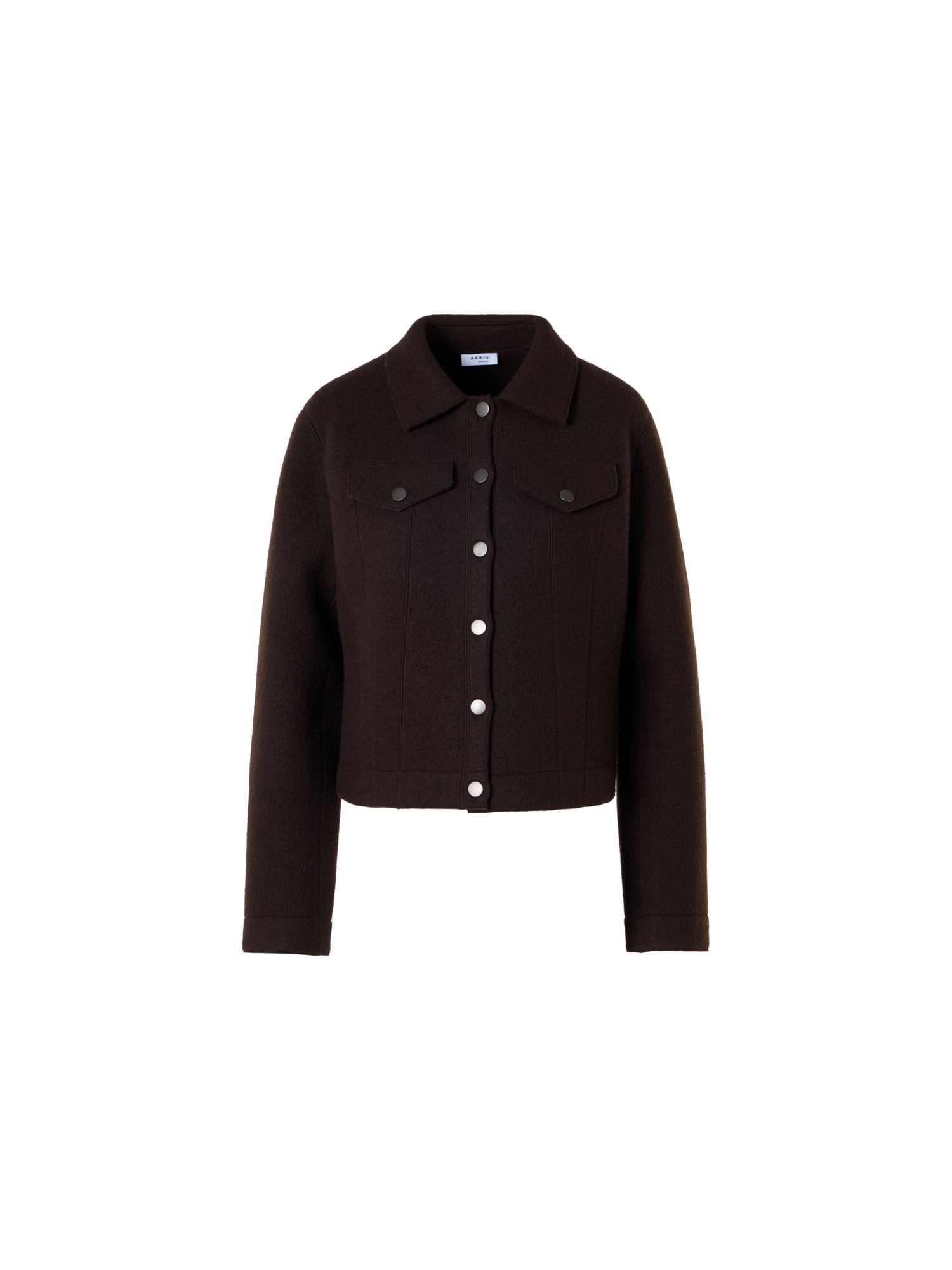 Designer Jacke im Denim-Stil aus Walkwolle - Braun