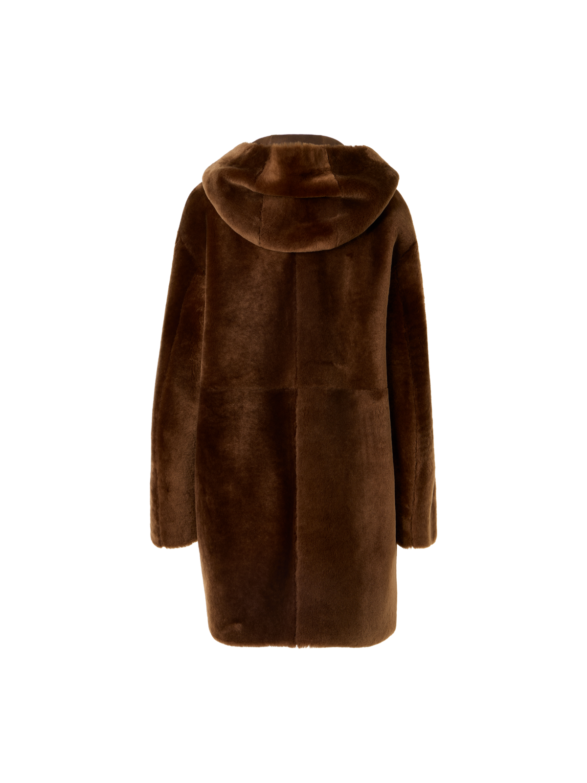 Designer Oversize-Wendeparka aus Lammfell mit Kapuze - Braun