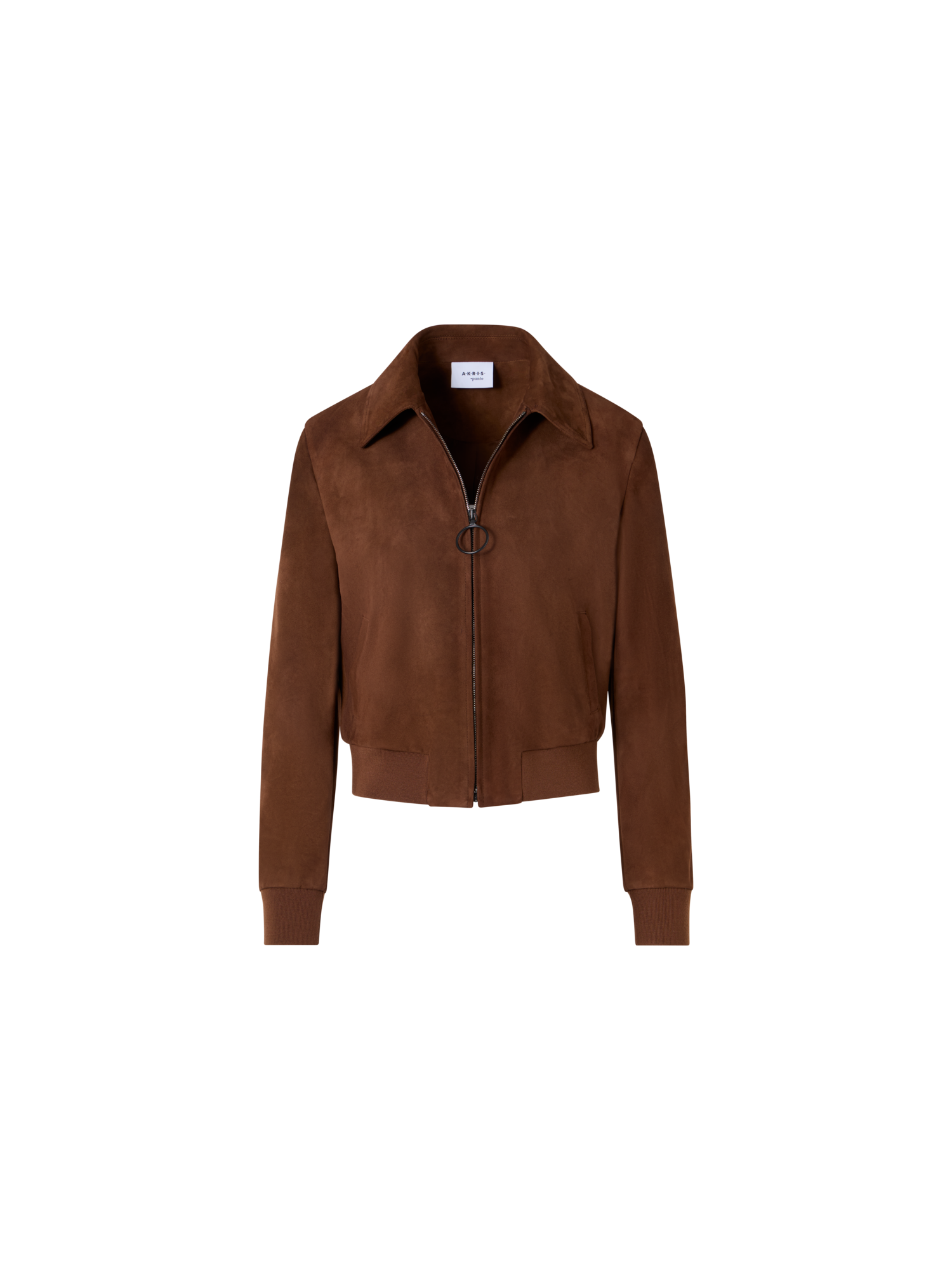 Designer Bomberjacke aus Ziegen-Veloursleder - Braun