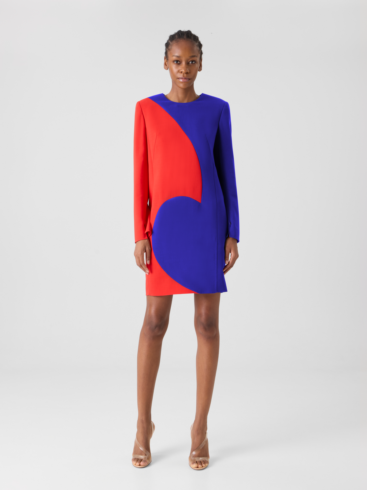 Designer Etuikleid mit Vortex-Patchwork - Bunt #editorial