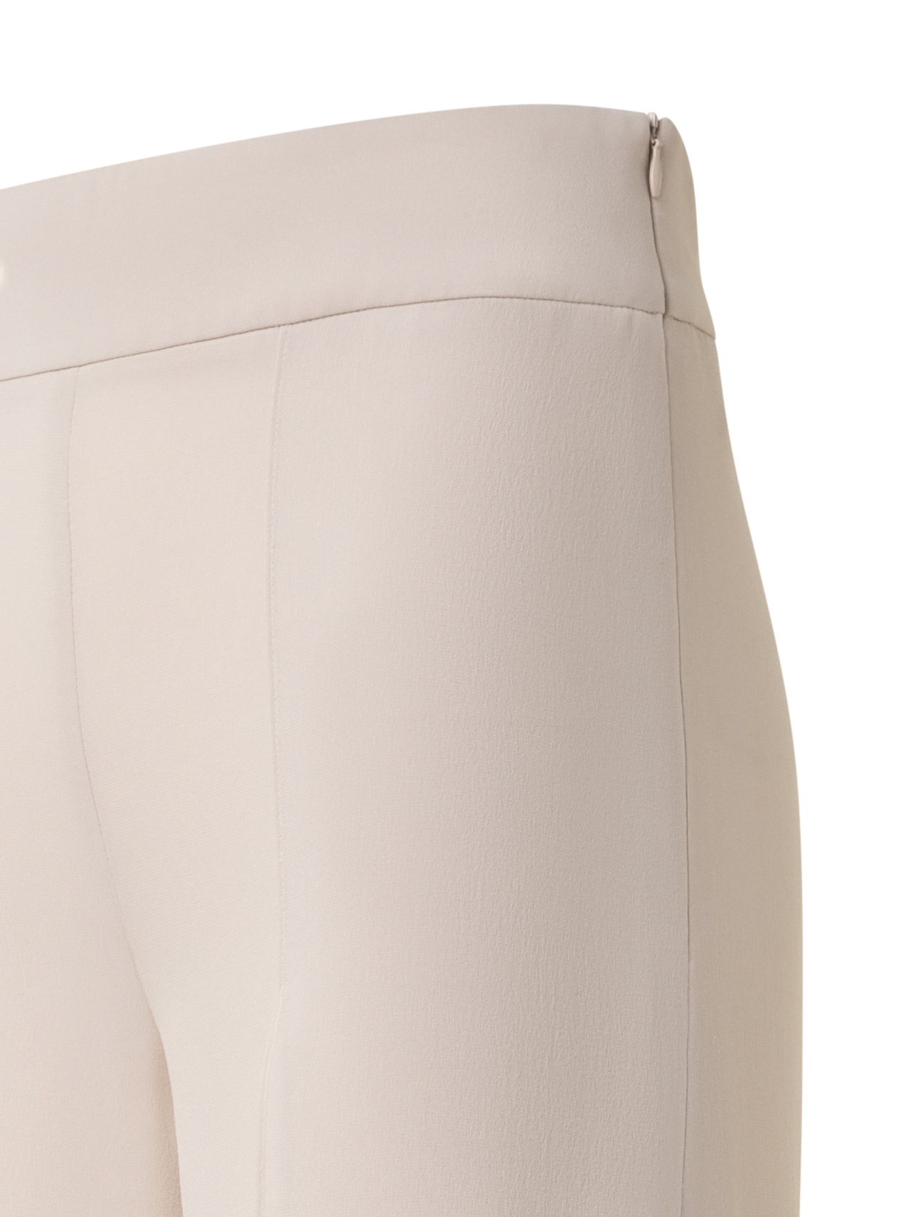 Designer Weite Hose aus Seiden-Georgette mit Schlitzen - Beige
