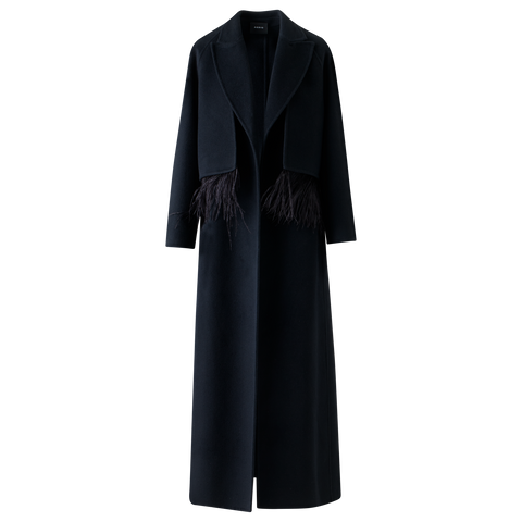 Duo Mantel Gilet & Bolero mit Federnbesatz