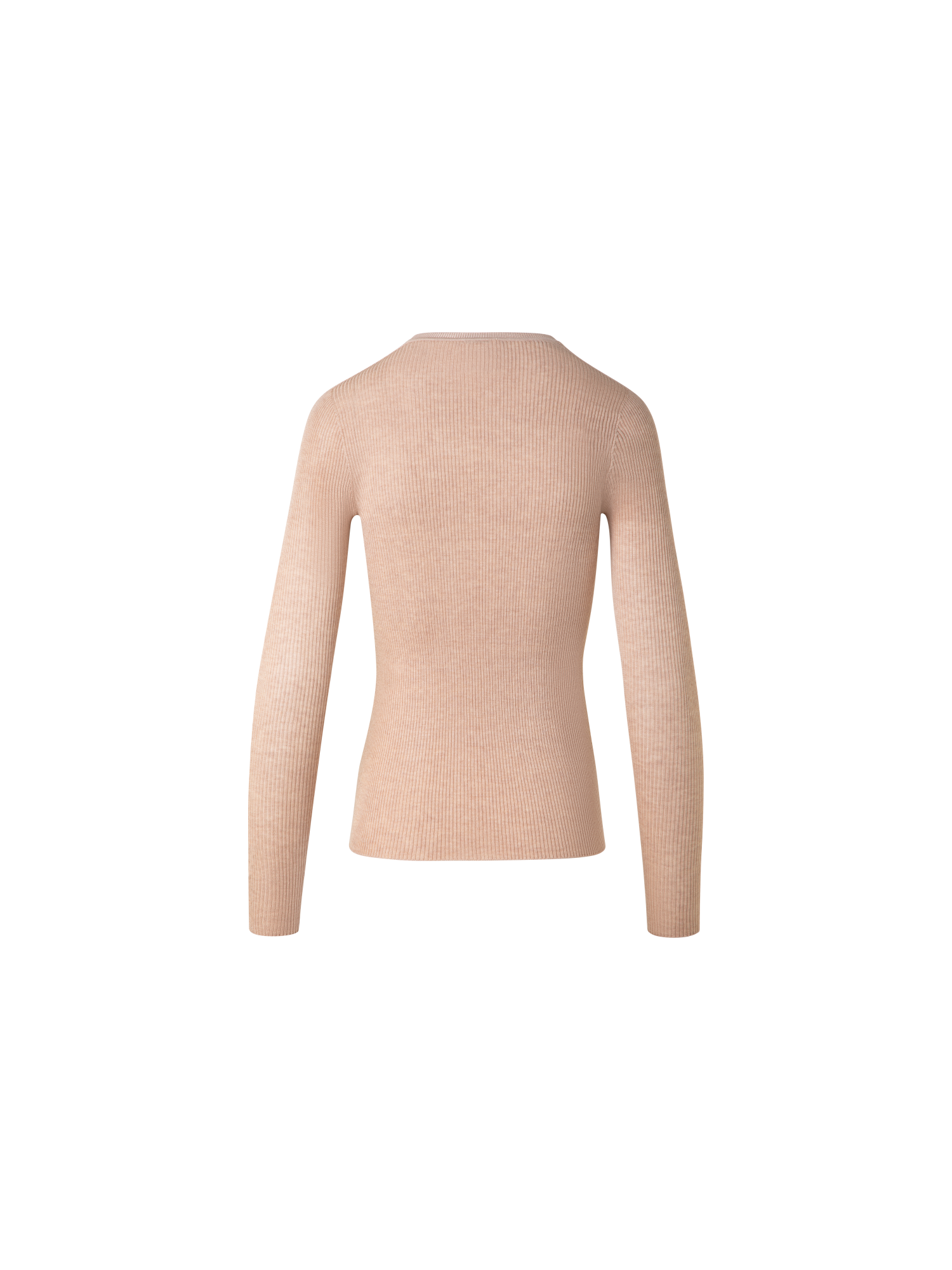 Designer Nahtloser Strickpullover aus Seiden-Baumwolle - Beige