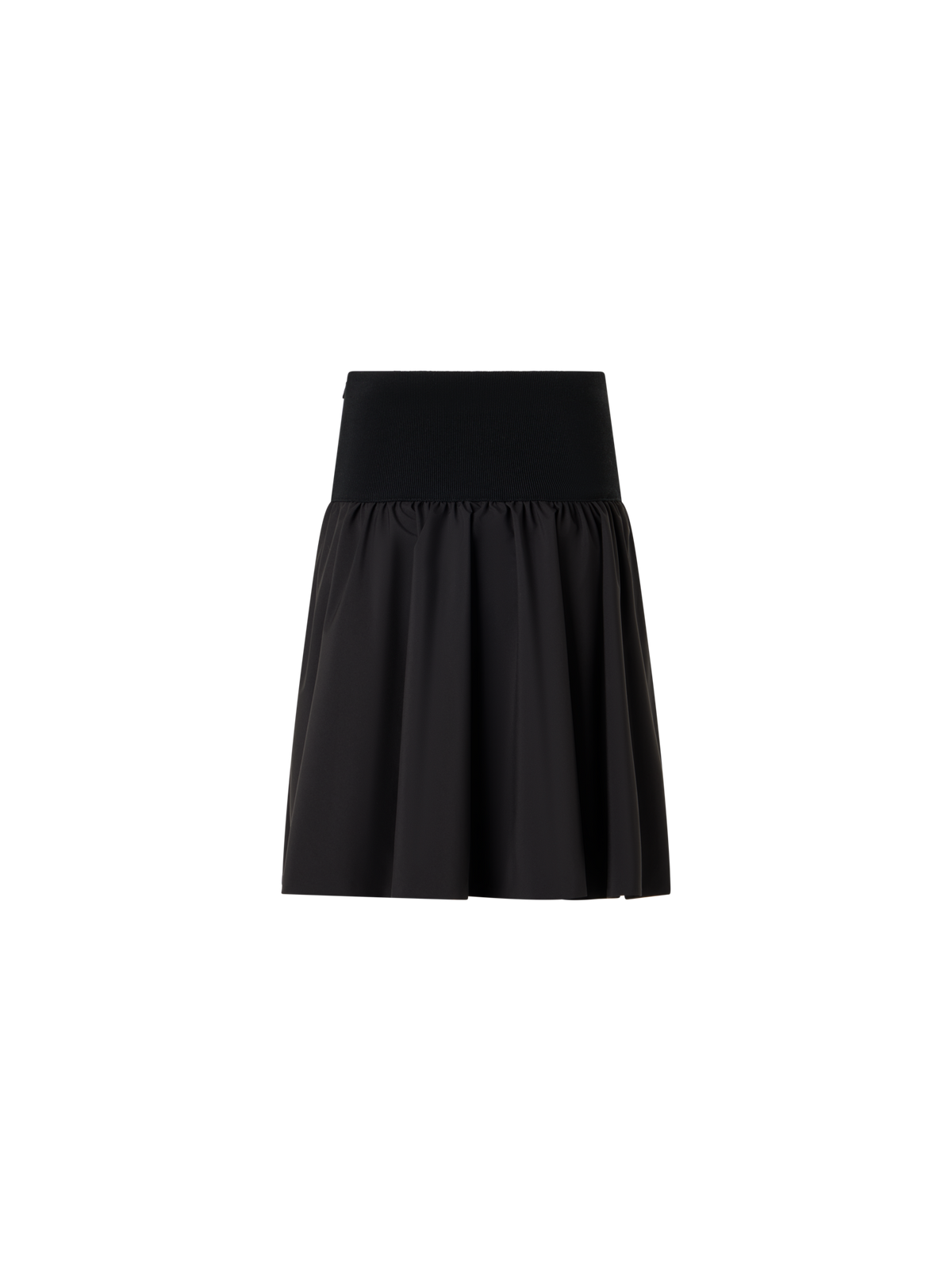 Designer Ausgestellter Minirock aus Mixed-Media - Schwarz