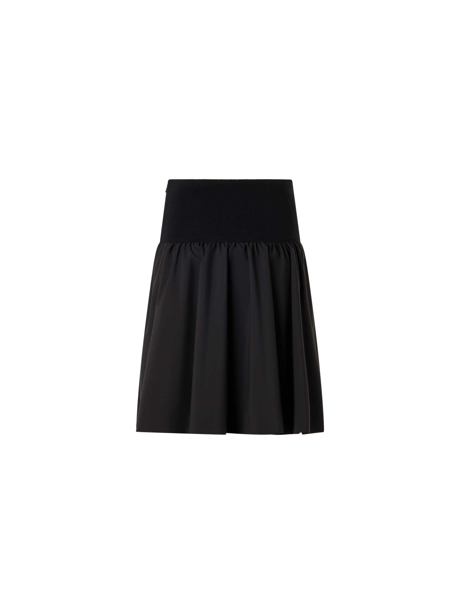 Designer Ausgestellter Minirock aus Mixed-Media - Schwarz