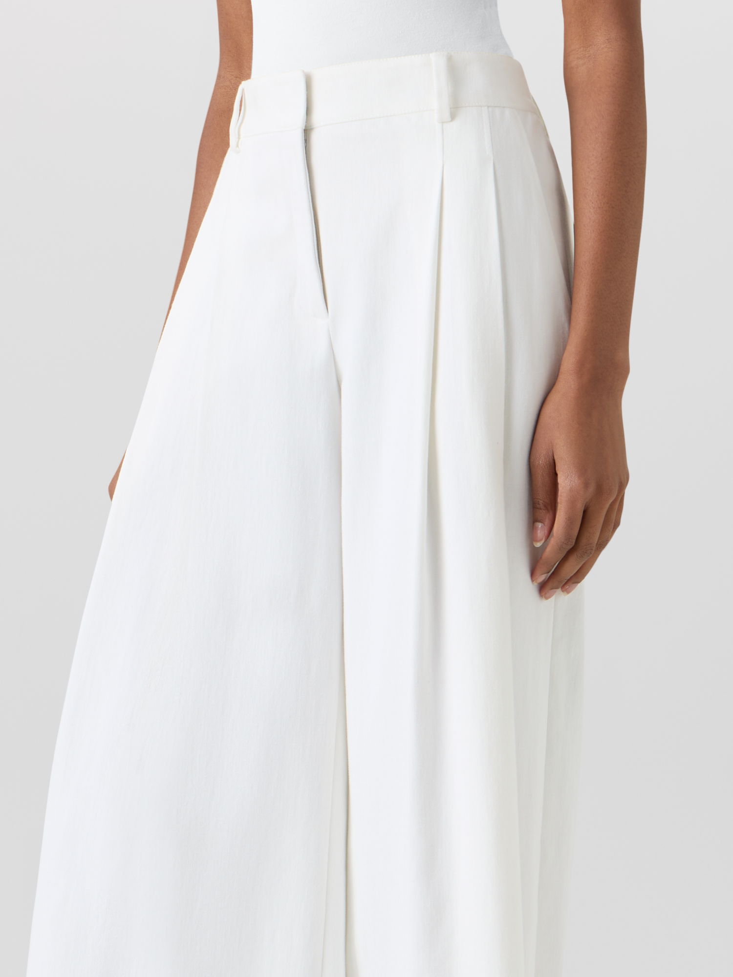 Designer Cassie Hose aus Denim Baumwoll-Stretch  - Ecru - Weiss 