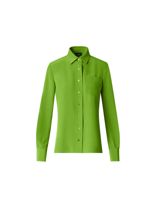 Designer Taillierte Seidenbluse - Grün