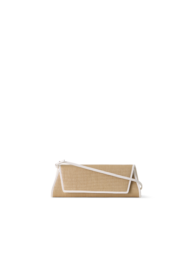 Designer Anouk Small Trapezoid Clutch - Beige